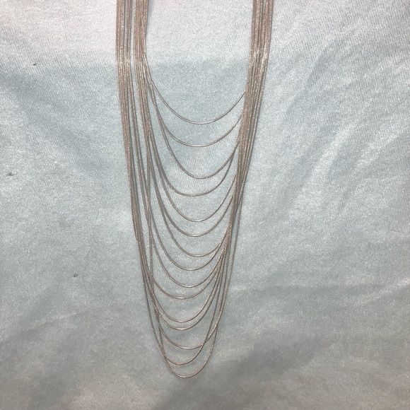Multi-layer silver necklace - Picture 3 of 5